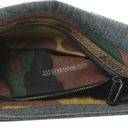 Denim Snakeskin Baguette Blue