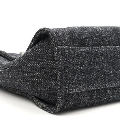 Denim Small Deauville Tote Dark Blue White