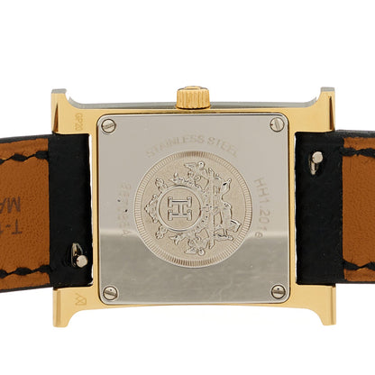 Stainless Steel Epsom 21mm Heure H Hour Quartz Watch Noir