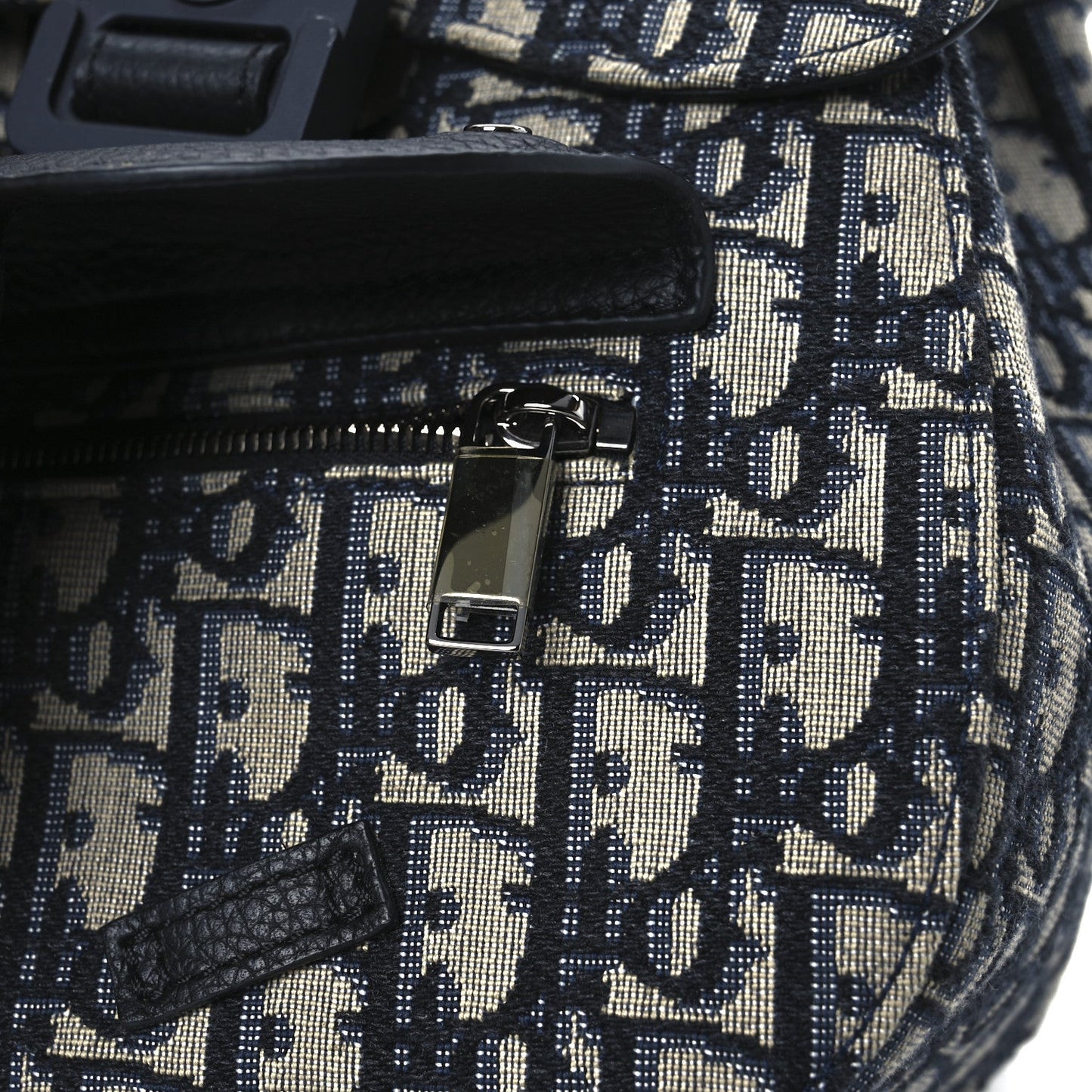 HOMME Oblique Calfskin Mens Mini Saddle Backpack Navy Blue
