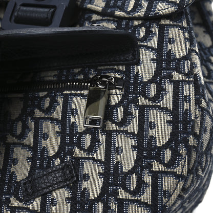 HOMME Oblique Calfskin Mens Mini Saddle Backpack Navy Blue
