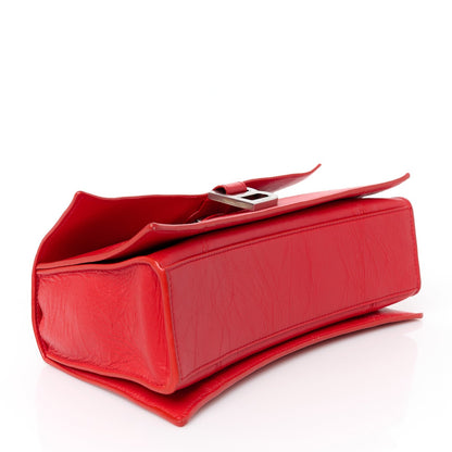 Arena Calfskin Small Crush Chain Bag Tomato Red