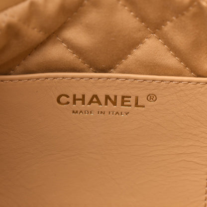 Shiny Calfskin Quilted Mini Chanel 22 Yellow