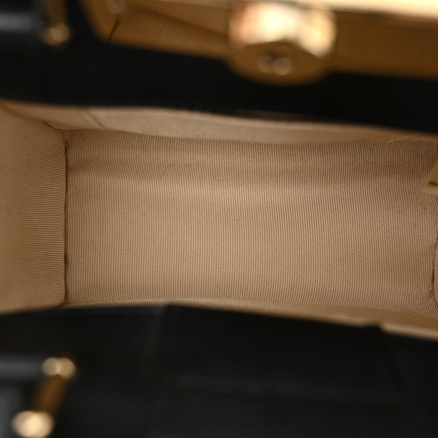 Grained Calfskin Stitched Mini Label Click Shopper Tote Black