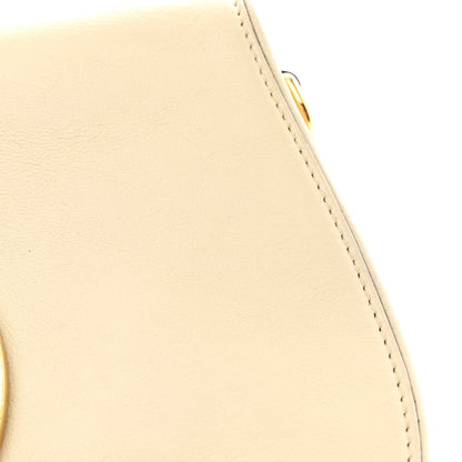 Roxy Calfskin Blondie Chain Shoulder Flap Bag Mystic White