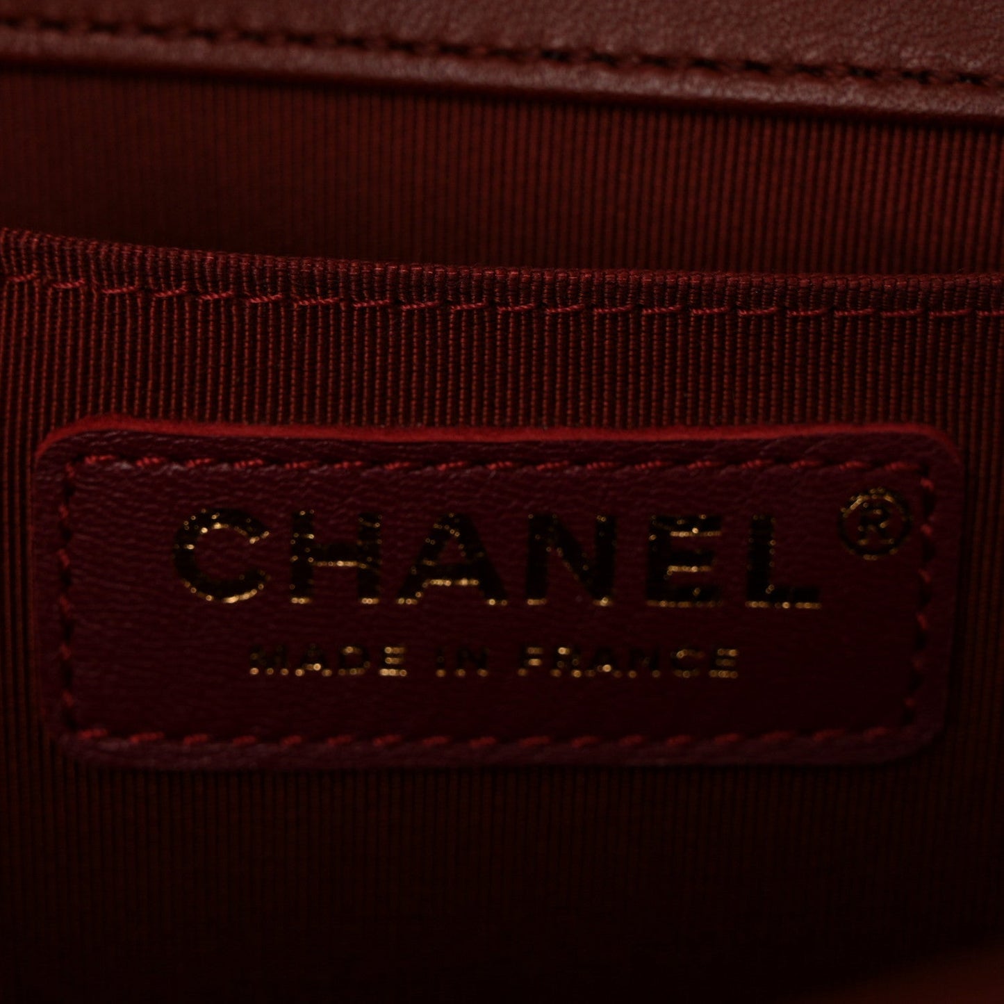 Lambskin Quilted Medium Boy Flap Burgundy