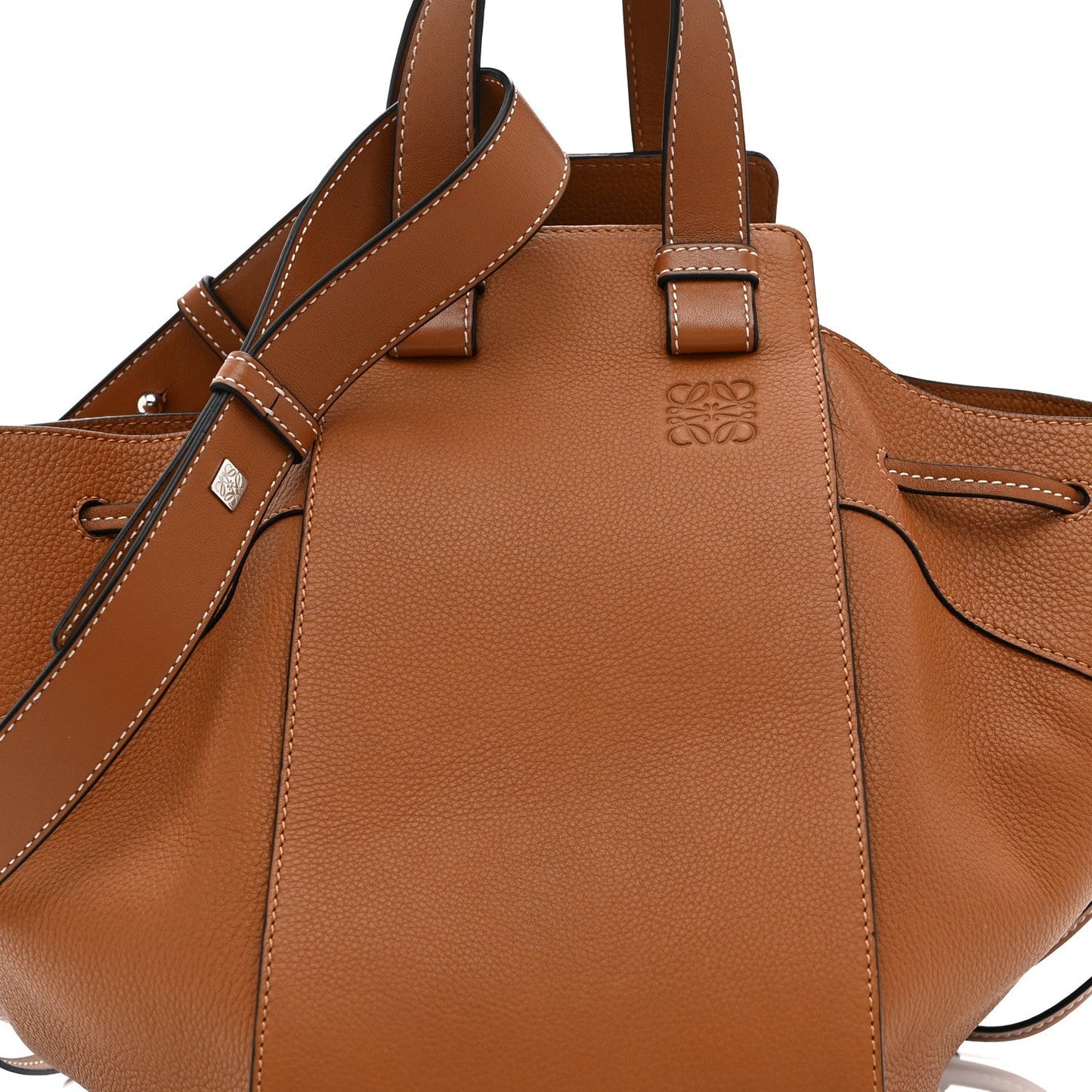 Grained Calfskin Small Hammock Shoulder Bag Tan