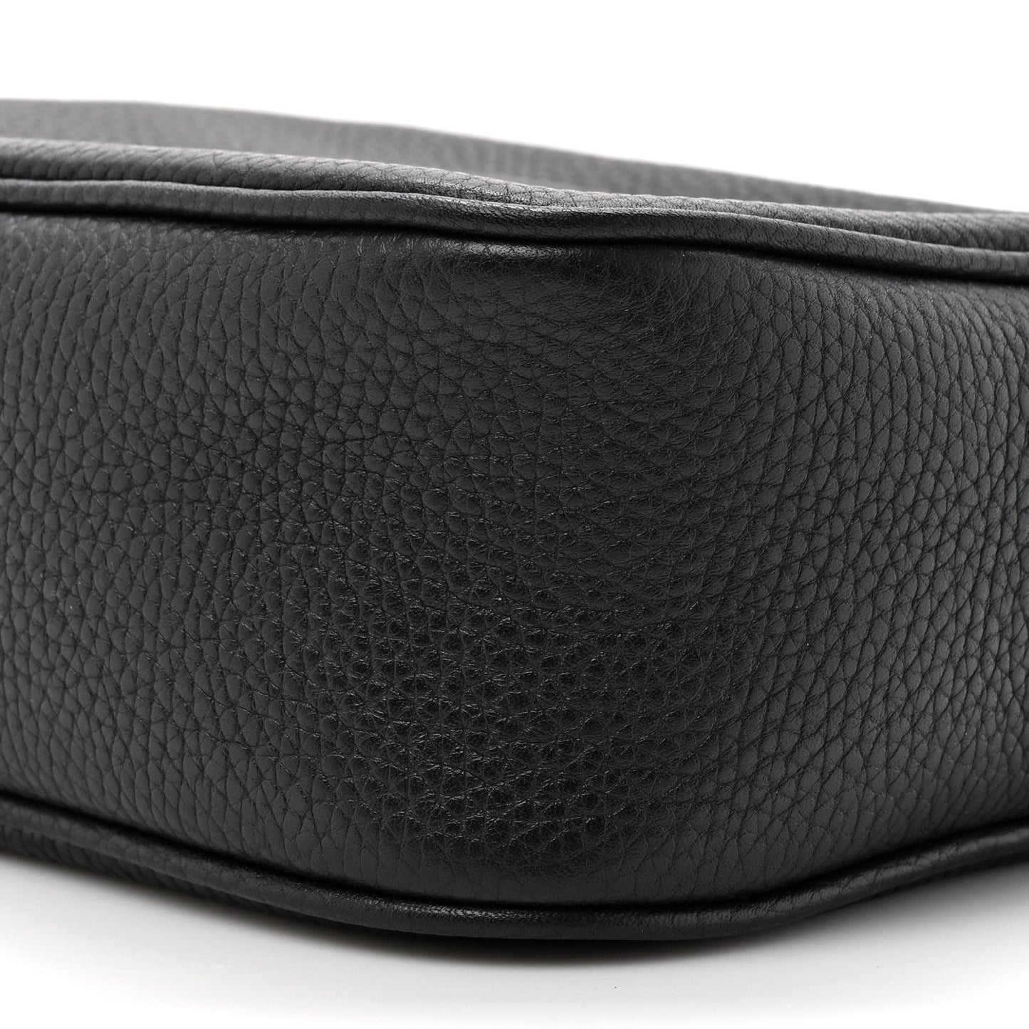 Pebbled Calfskin Small Soho Disco Bag Black
