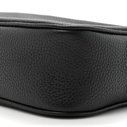 Pebbled Calfskin Small Soho Disco Bag Black