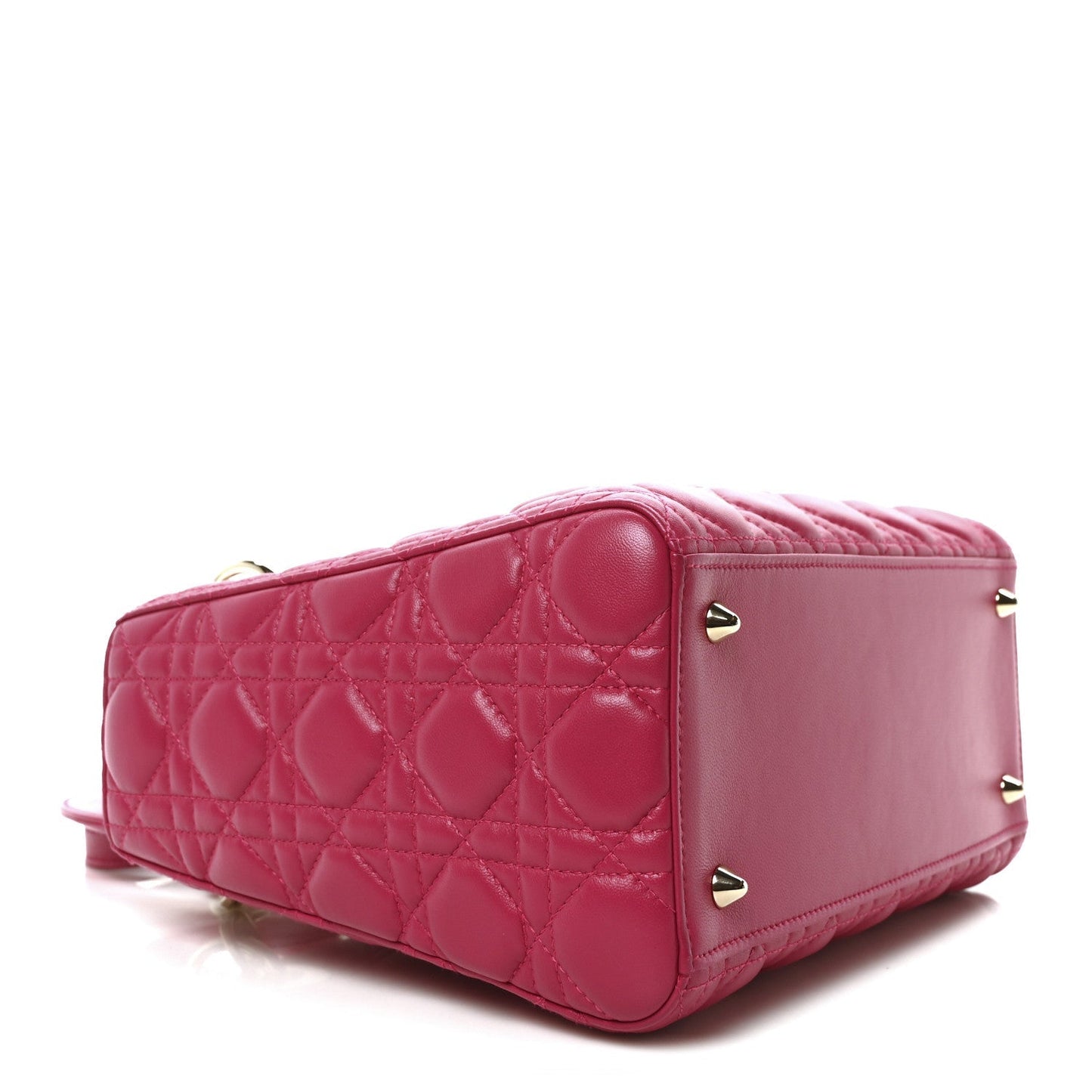 Lambskin Cannage Medium Lady Dior Fuchsia