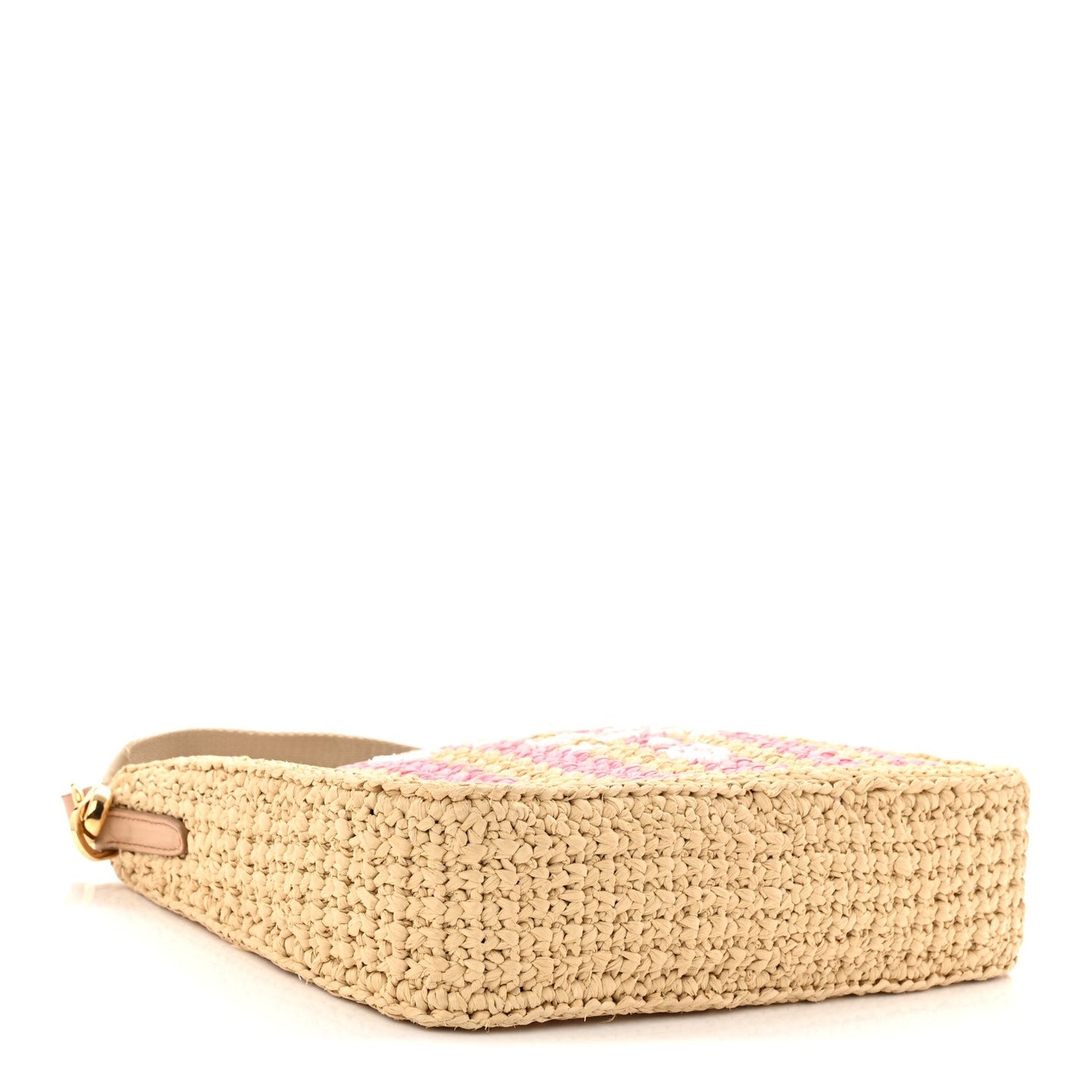 Yarn Raffia Effect Crochet Striped Re-Edition 2005 Shoulder Bag Naturale Petalo