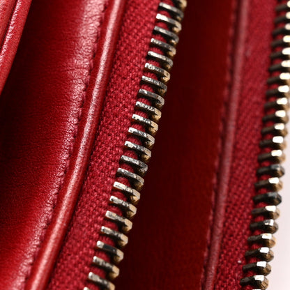 Lambskin Chevron Quilted Shoulder Bag Red