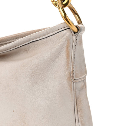 Nappa Old Hook Shoulder Bag Sabbia White