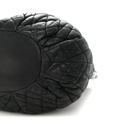 Iridescent Calfskin Quilted Large In The Mix Tote Black