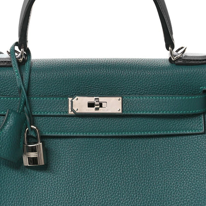 Togo Au Pas Kelly Retourne 28 Malachite Turquoise Black