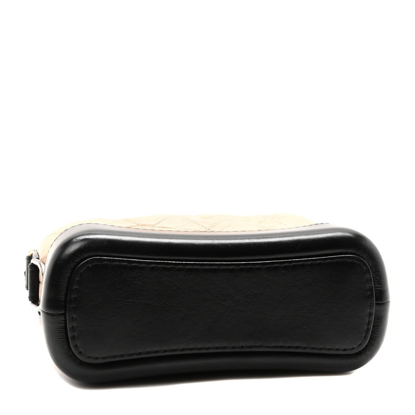 Aged Calfskin Quilted Small Gabrielle Hobo Beige Black