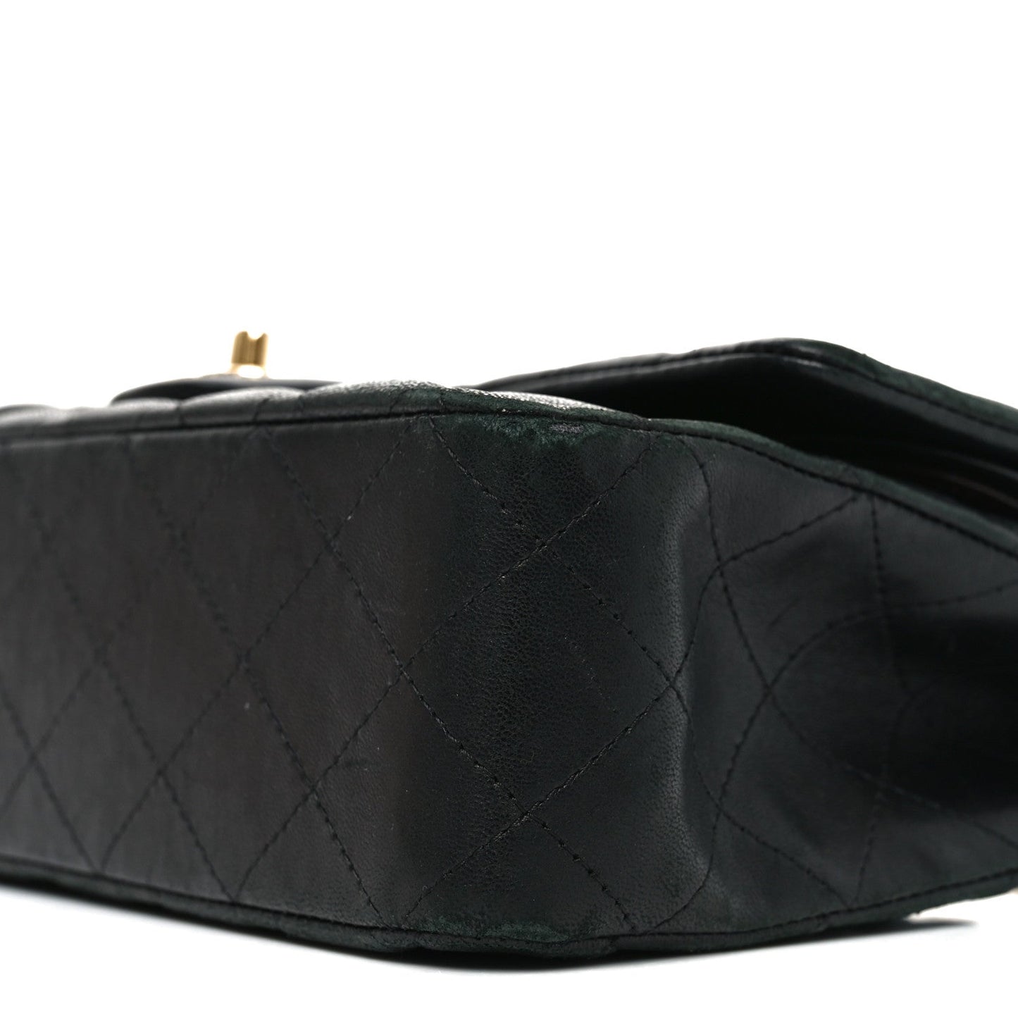 Lambskin Quilted Medium Double Flap Black