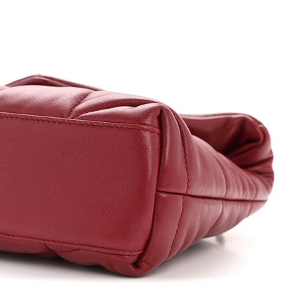 Lambskin Quilted Toy Loulou Puffer Monogram Chain Satchel Red