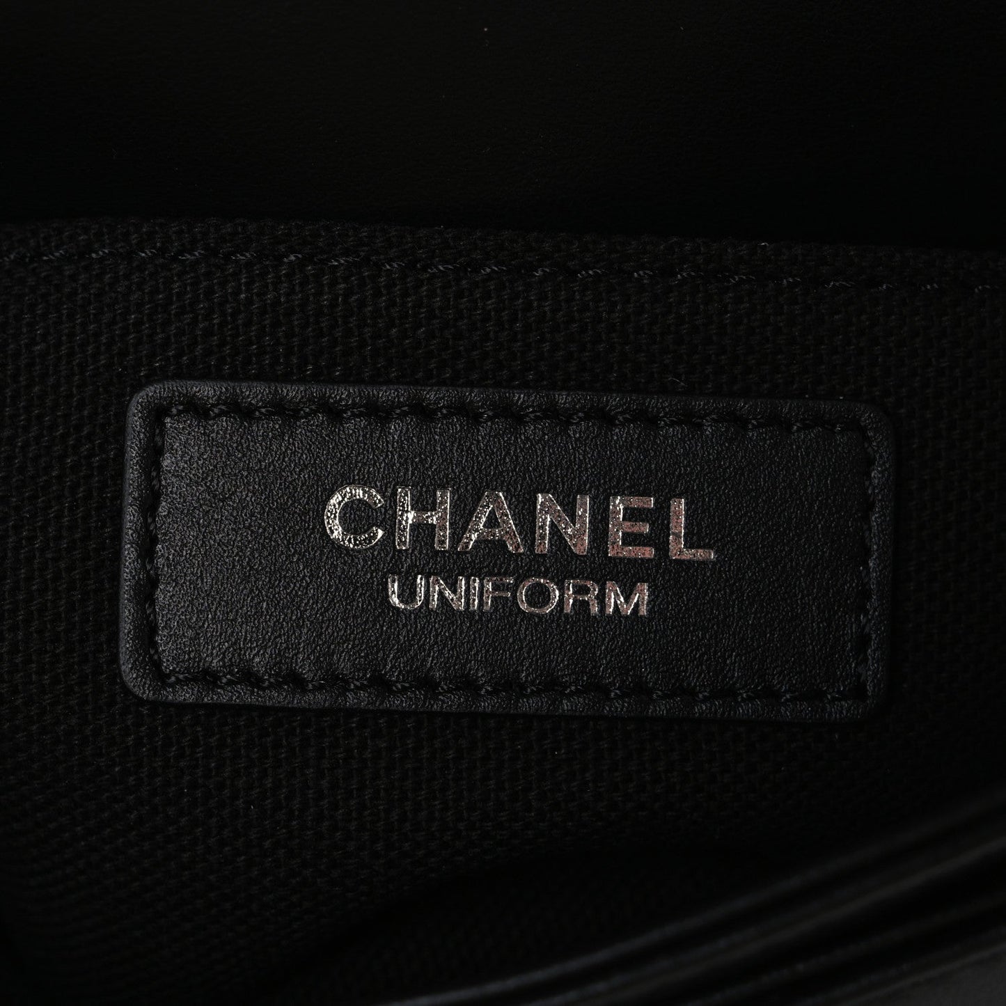 Calfskin Quilted CC Uniform Flap Belt Bag Black