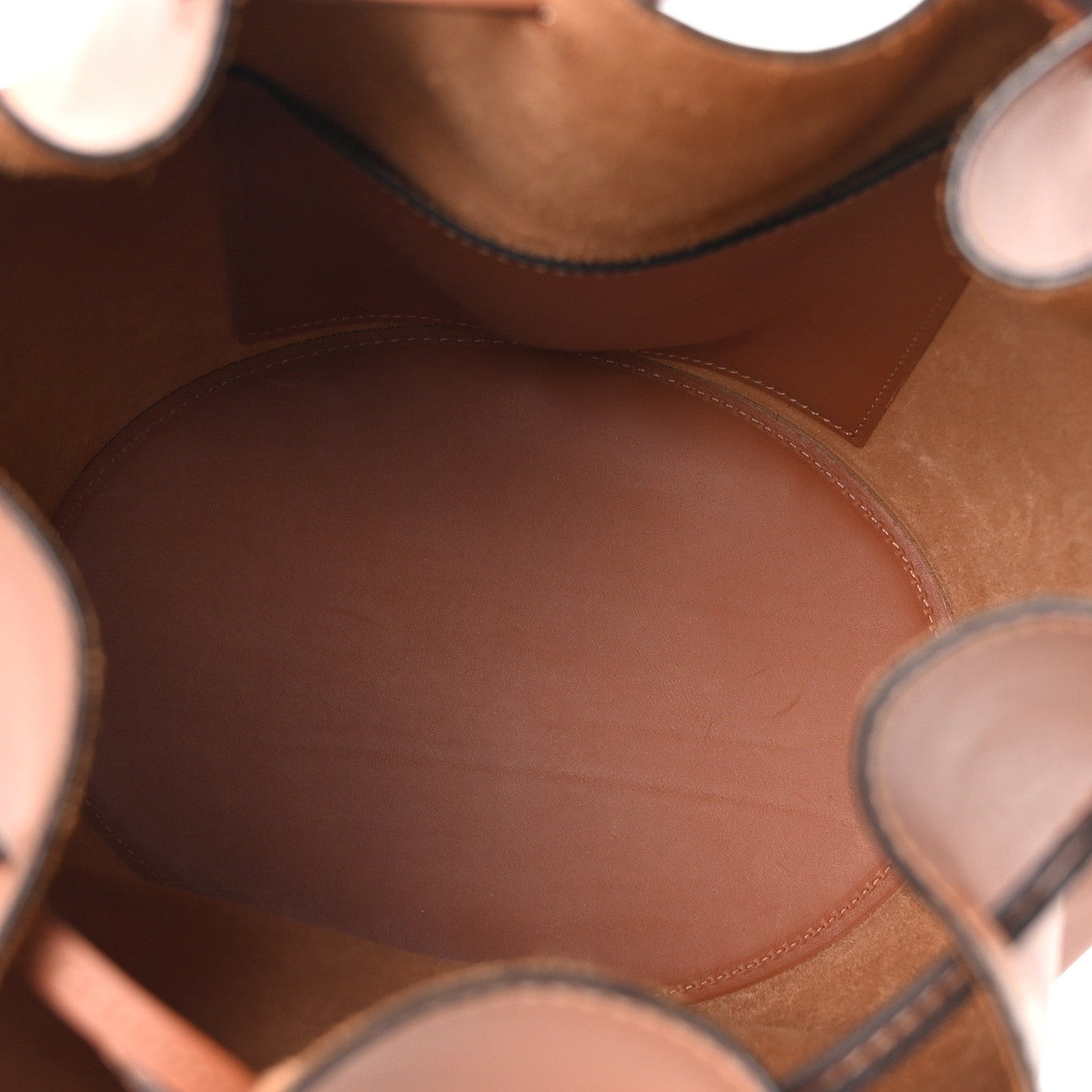 Calfskin Balloon Bucket Bag Tan