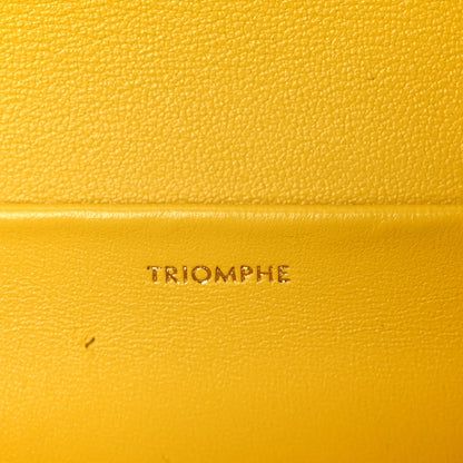 Fluffy Shearling Triomphe Claude Chain Shoulder Bag Yellow