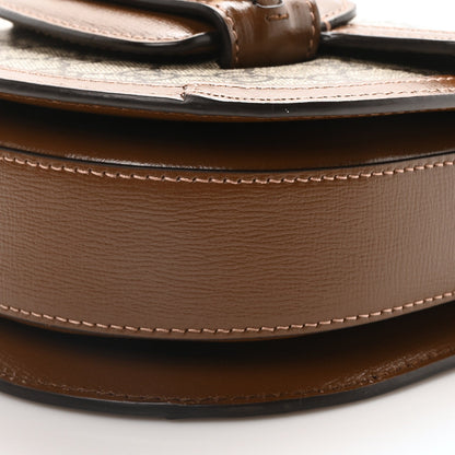 GG Supreme Monogram Mini Horsebit 1955 Rounded Shoulder Bag Beige Brown Sugar