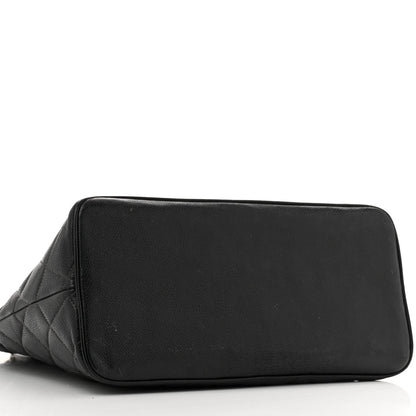 Caviar Quilted Medallion Tote Black
