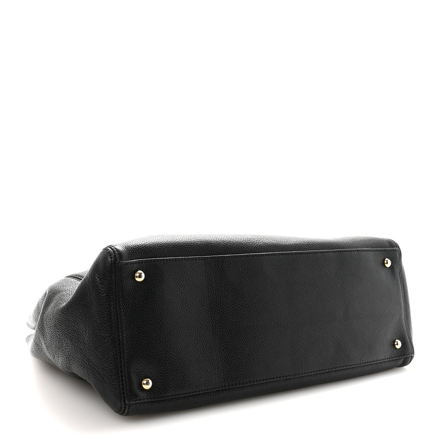 Calfskin Cerf Executive Shopper Tote Black
