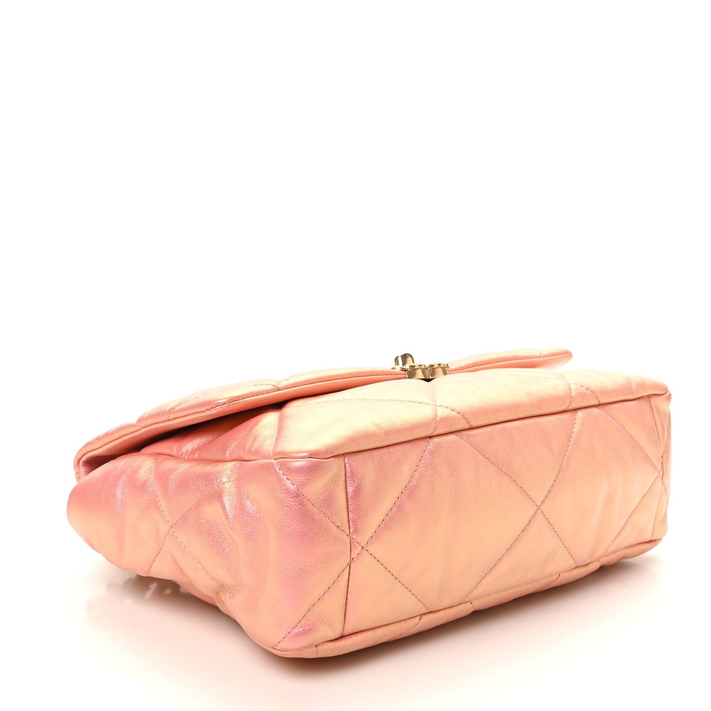 Metallic Lambskin Quilted Large Chanel 19 Flap Pink