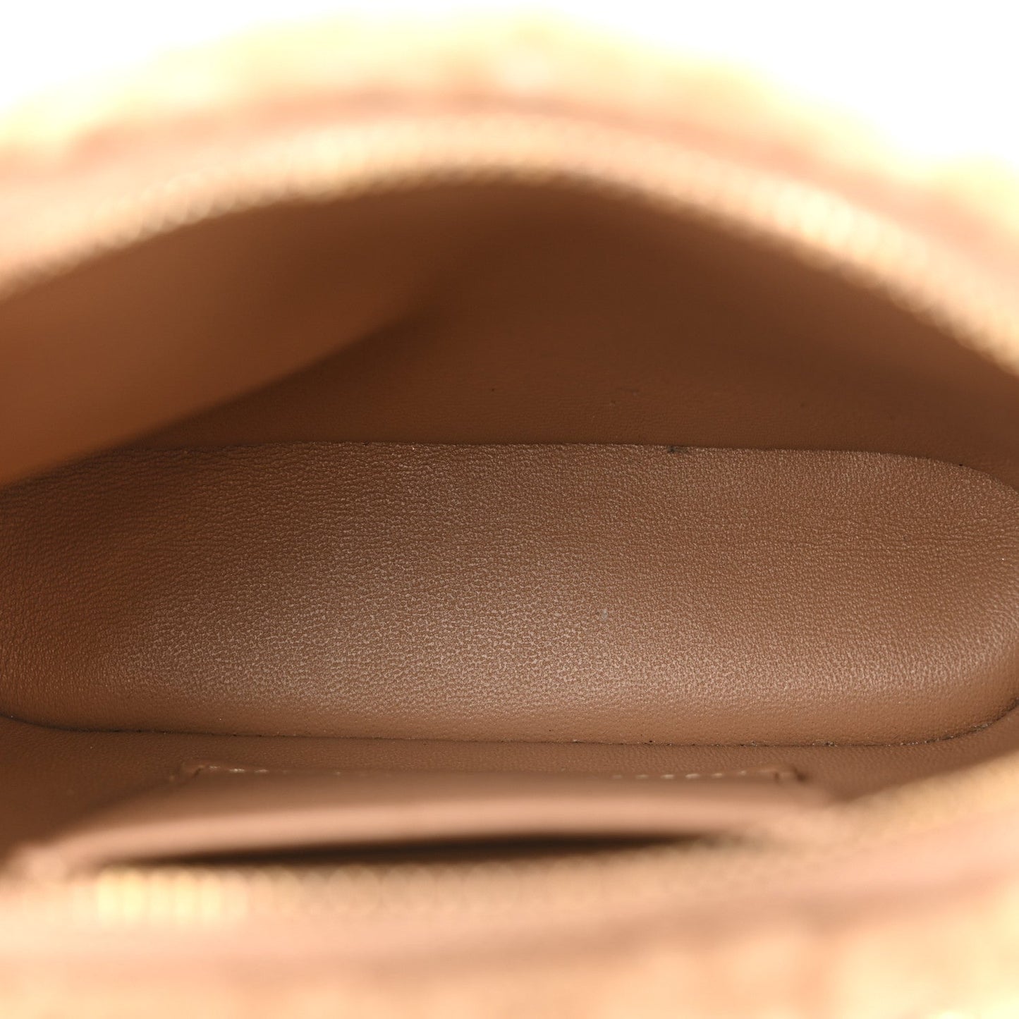 Shearling Quilted Shiny Coco Clutch With Chain Dark Beige