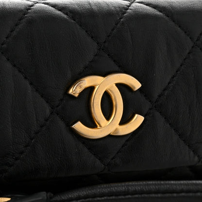 Crumpled Lambskin Quilted Small CC Links Shoulder Bag Black