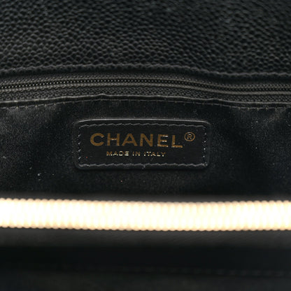 Caviar Quilted Grand Shopping Tote GST Black