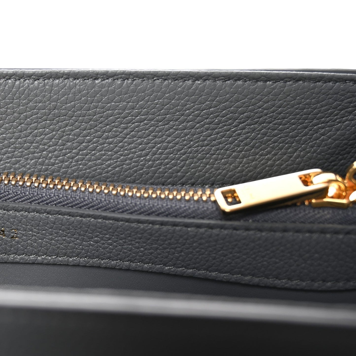 Grained Calfskin Medium 16 Top Handle Bag Grey