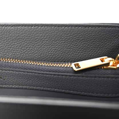 Grained Calfskin Medium 16 Top Handle Bag Grey