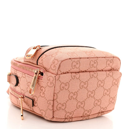 Monogram Textured Dollar Calfskin Mini Ophidia Crossbody  Cloche Rose Pink
