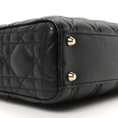 Lambskin Cannage Mini Lady Dior Black