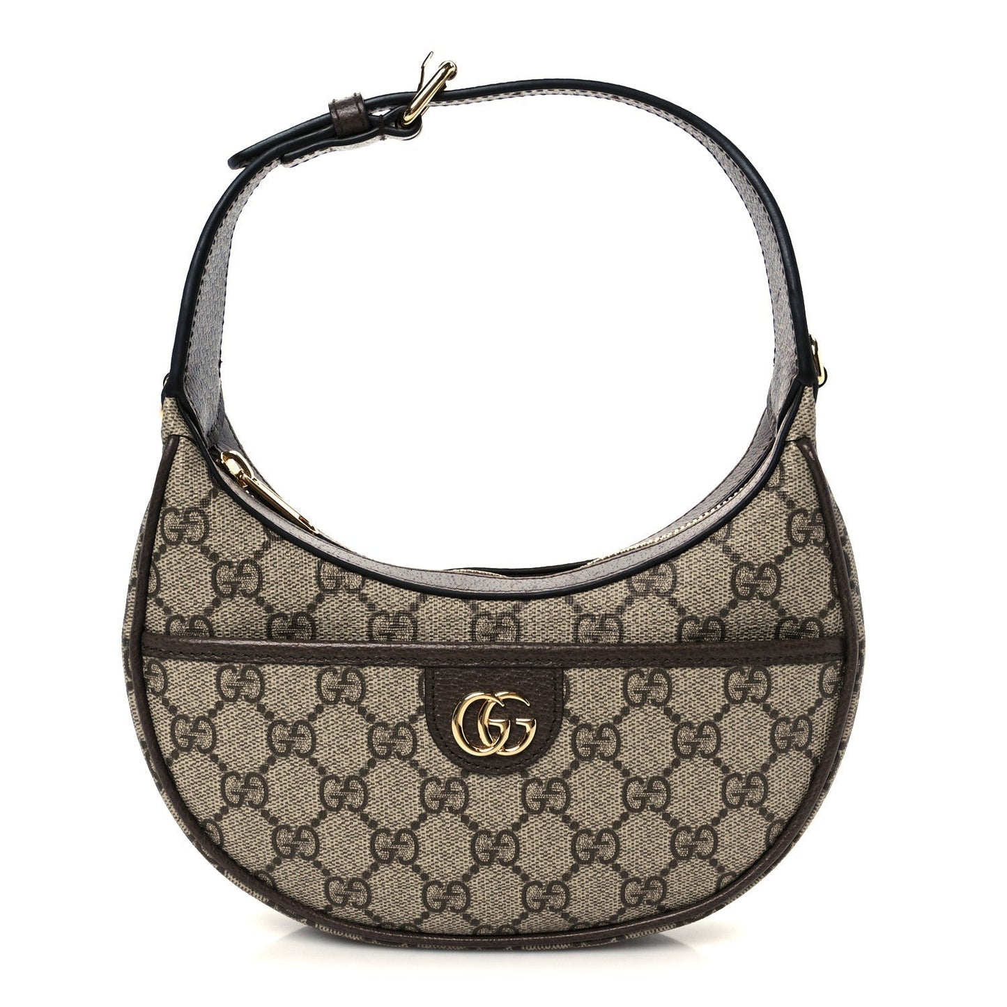 GG Supreme Monogram Textured Dollar Calfskin Small Ophidia Shoulder Bag Beige Ebony New Acero