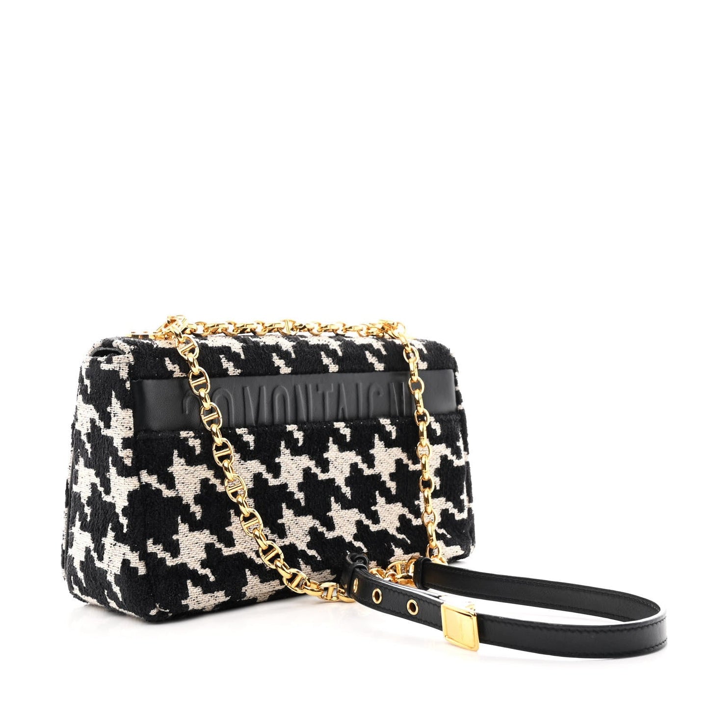 Tweed Houndstooth Medium Caro Bag Black Beige
