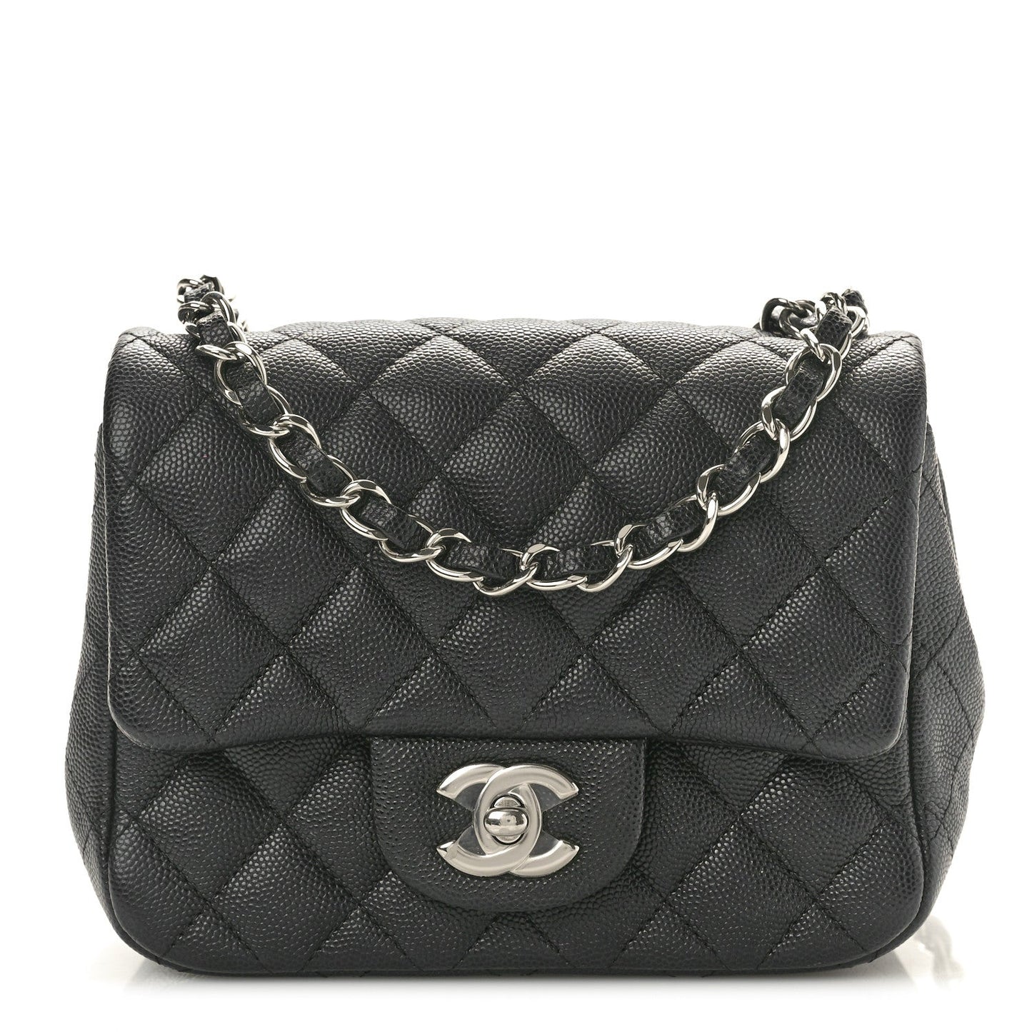 Caviar Quilted Mini Square Flap Black