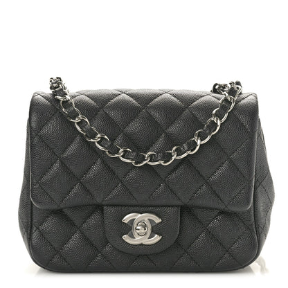 Caviar Quilted Mini Square Flap Black