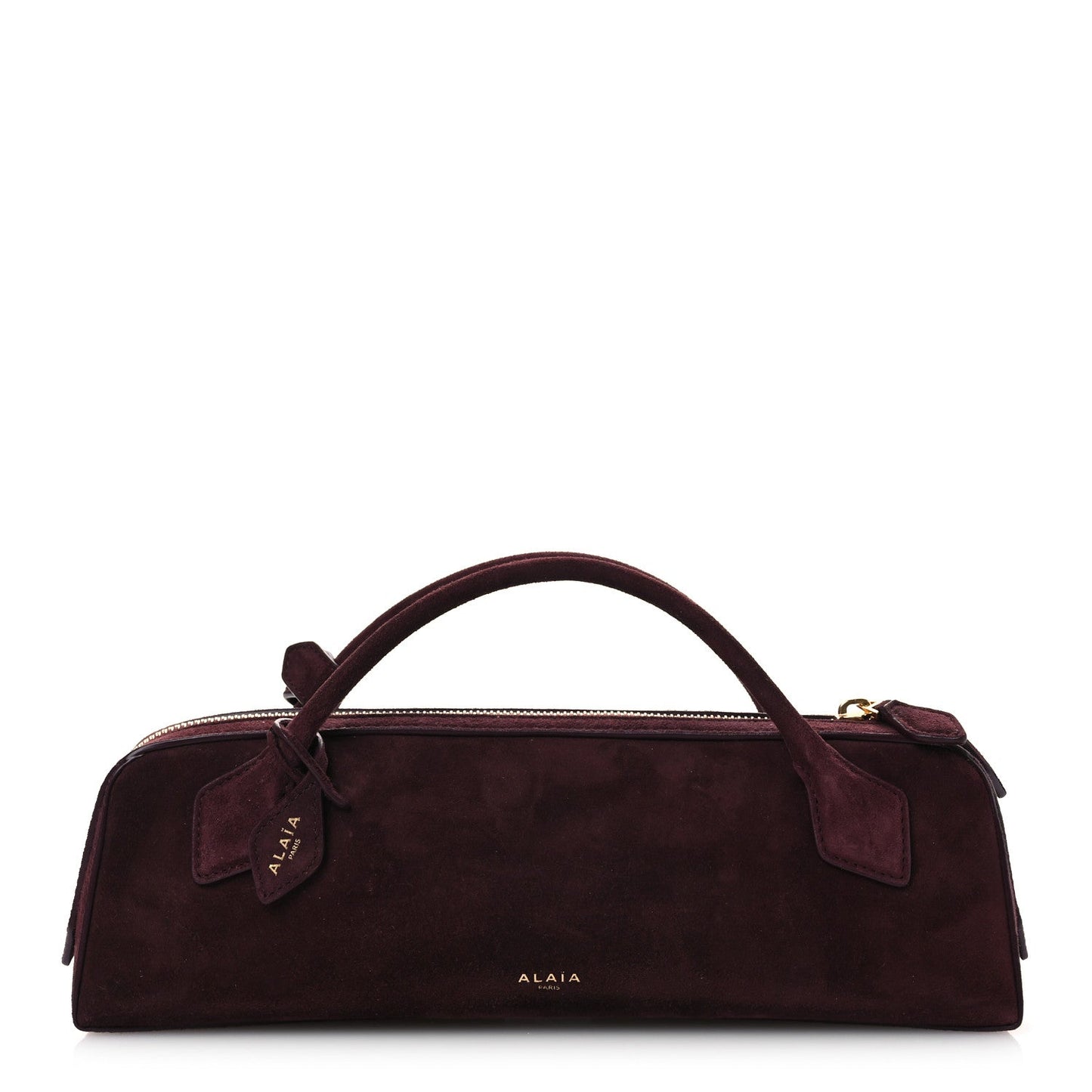 Suede Goatskin Teckel Clutch Rouge Grenat