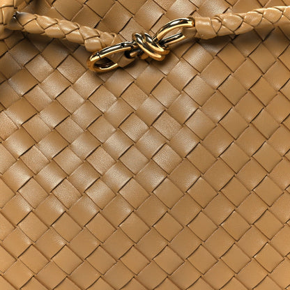 Nappa Intrecciato Medium Andiamo Shoulder Bag Dark Praline