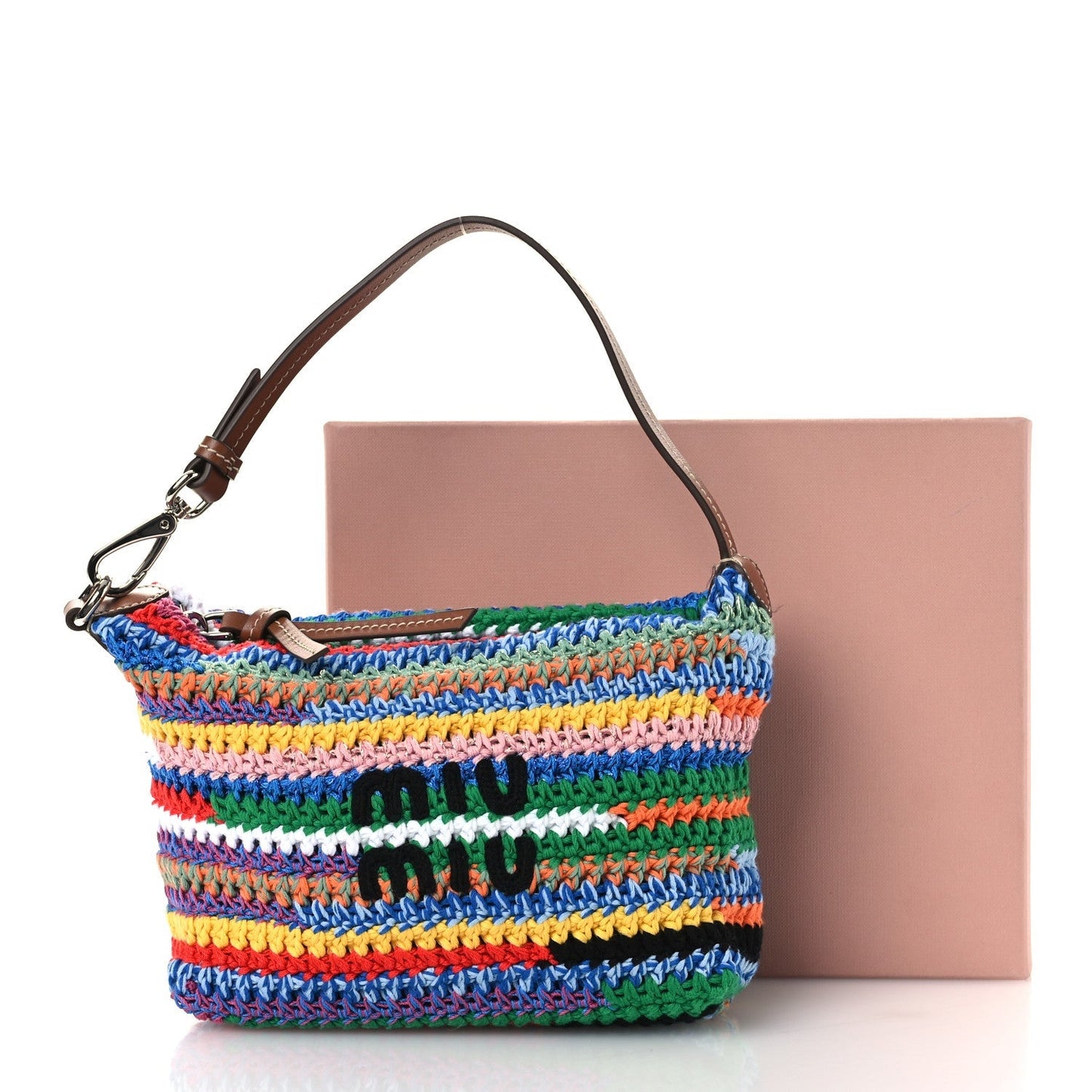 Fabric Crochet Pouch Multicolor