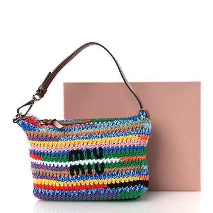 Fabric Crochet Pouch Multicolor