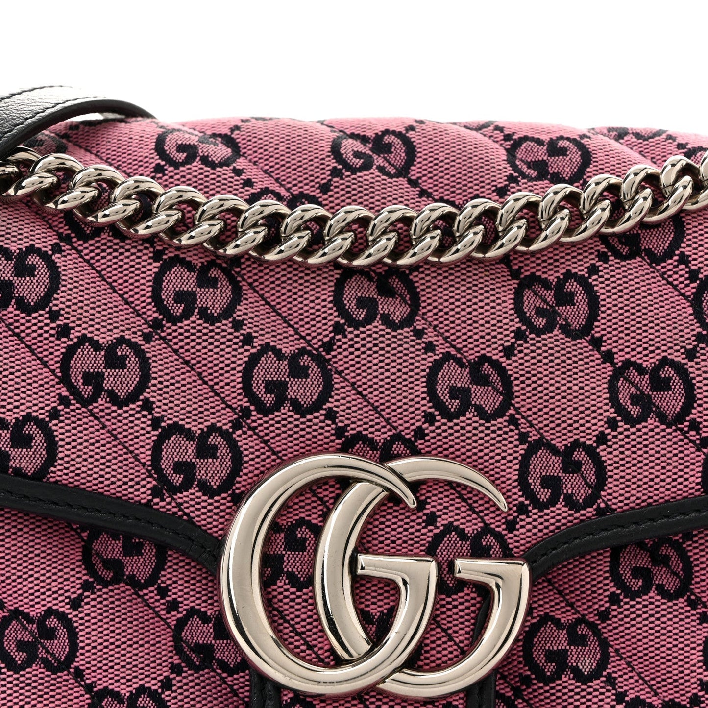 Monogram Multicolor Matelasse Diagonal Small GG Marmont Shoulder Bag Pink Blue