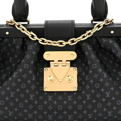 Calfskin Nanogram Embossed Clutch Black