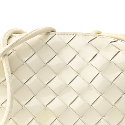 Patent Nappa Intrecciato Mini Loop Camera Bag White