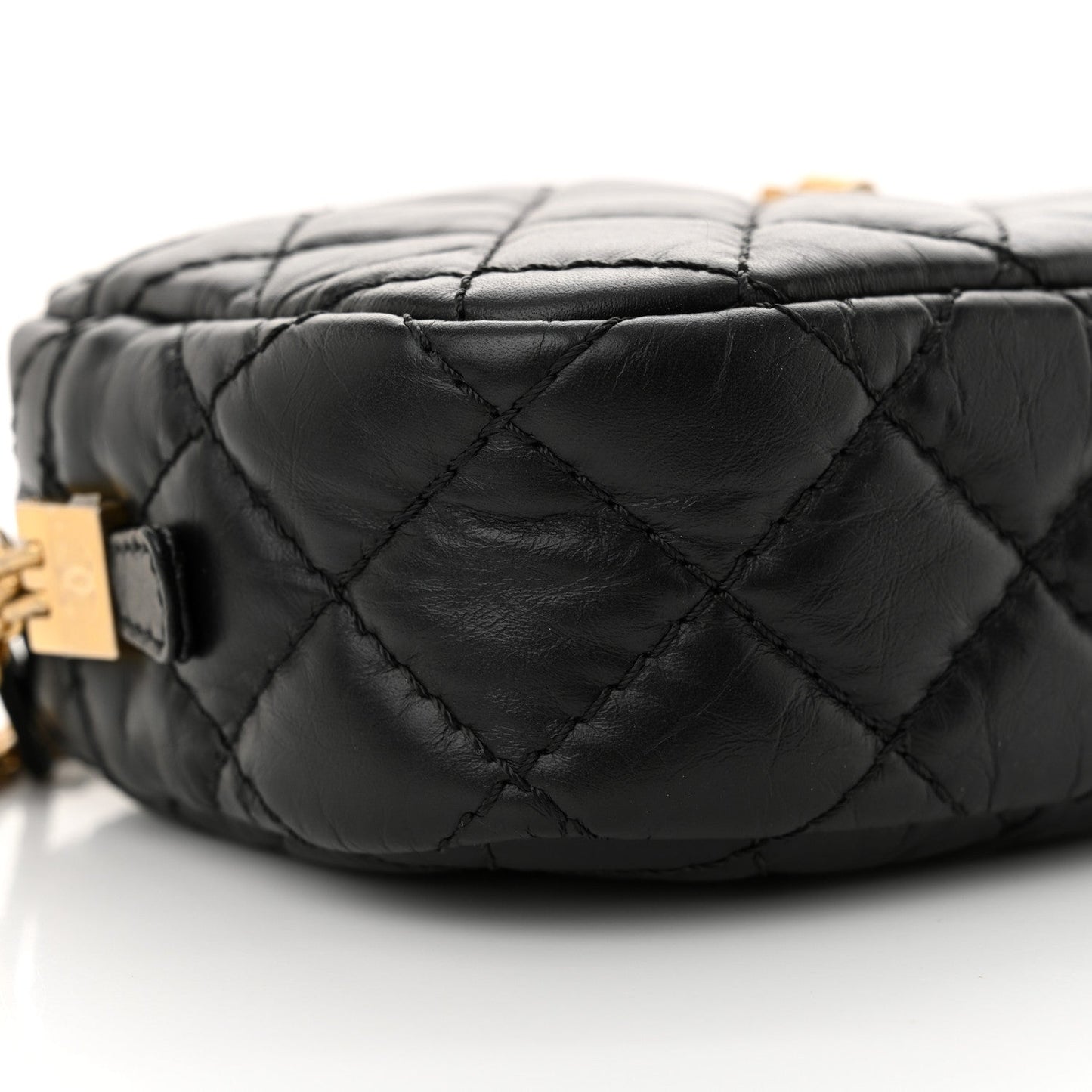 Aged Calfskin Quilted Mini Reissue Camera Case Black