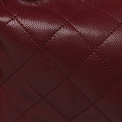Caviar Quilted Medium Chanel 25 Handbag Burgundy