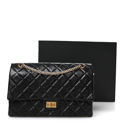 Aged Calfskin Quilted 2.55 Reissue 226 Flap Black